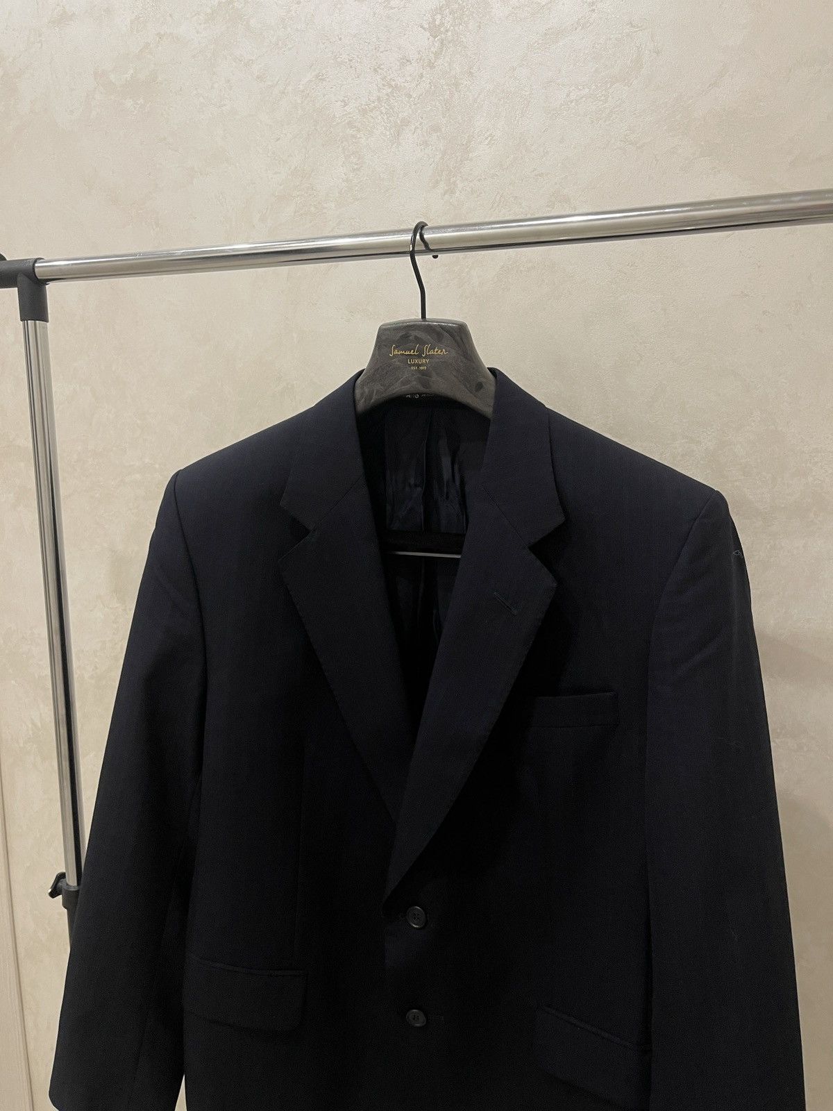 DAKS Daks wool blue blazer classic jacket sport coat men’s 90s Size 42S - 2 Thumbnail