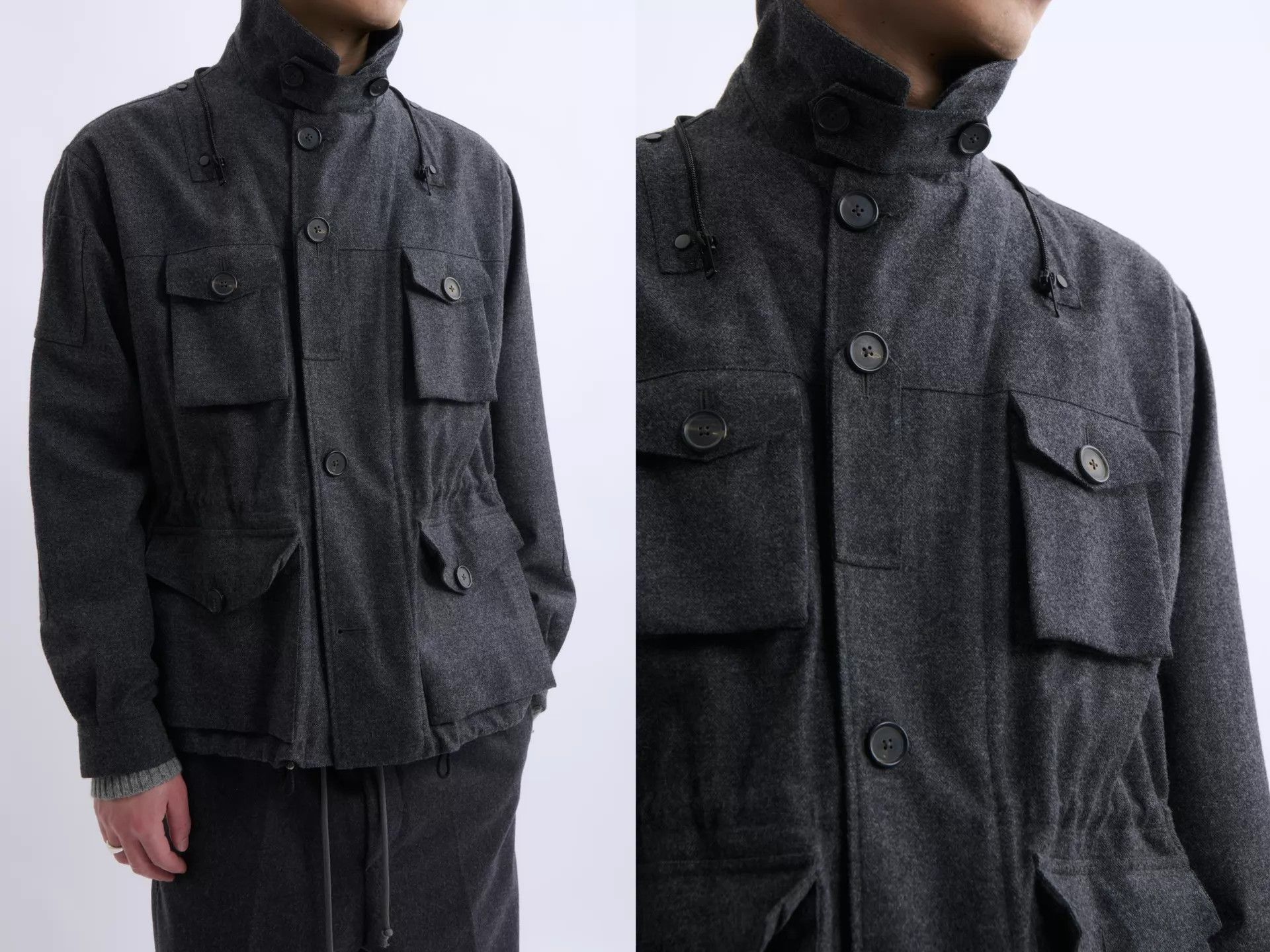 Raf Simons 00s JIL SANDER Raf Simons Gray Wool Hooded Jacket Size US L / EU 52-54 / 3 - 7 Thumbnail