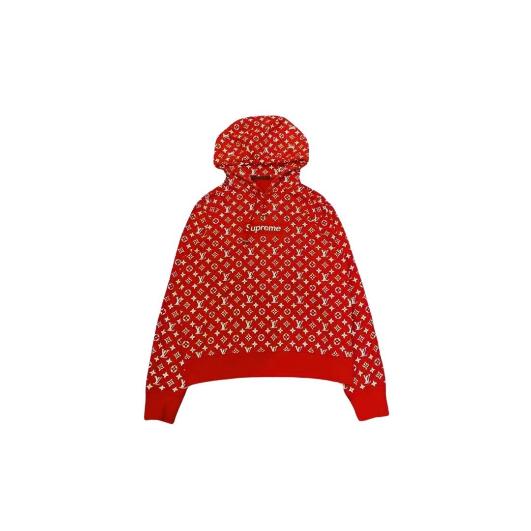 Supreme red louis vuitton hoodie sale