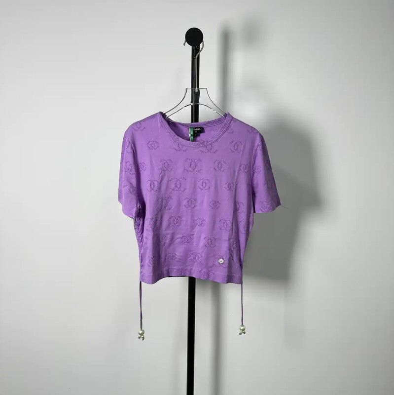 Chanel Chanel Purple Cotton Women's T-Shirt 0089 Size M / US 6-8 / IT 42-44 - 1 Thumbnail