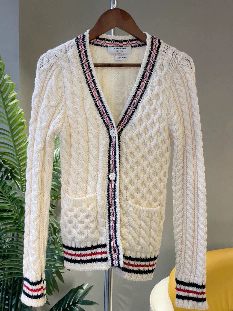 Thom Browne Thom Browne White sweater cardigan Size XS / US 0-2 / IT 36-38 - 1 Thumbnail