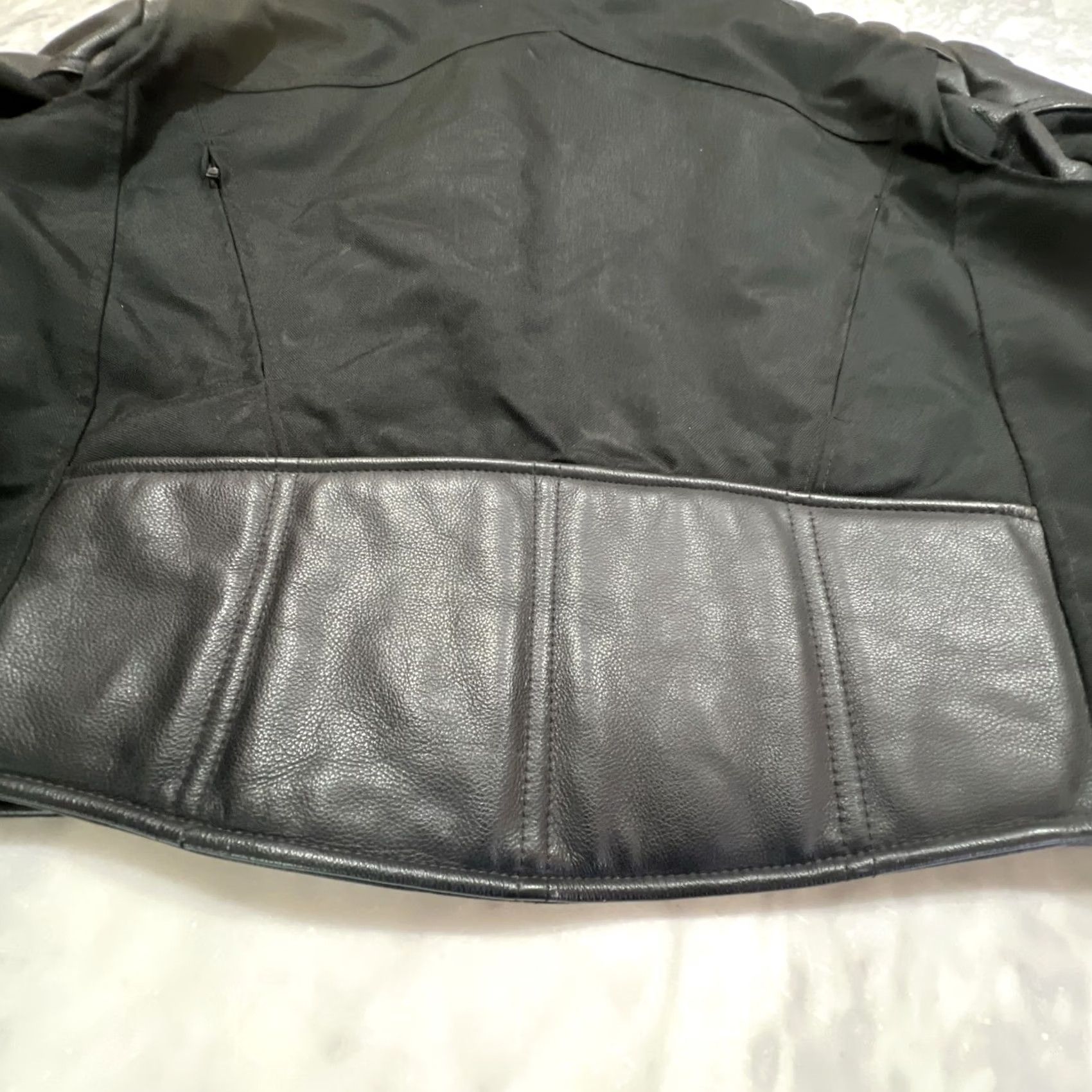 Vintage Fox Creek Leather Canvas Motorcycle Jacket Men 54 Black Zip Lined Made USA Size US L / EU 52-54 / 3 - 7 Thumbnail