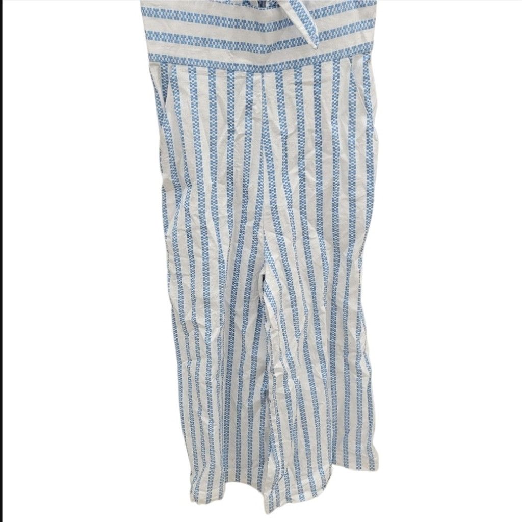 BCBGeneration EUC BCBGeneration Ruffle Sleeve Striped Jumpsuit in Sky Blue Size 26" / US 2 / IT 38 - 7 Thumbnail