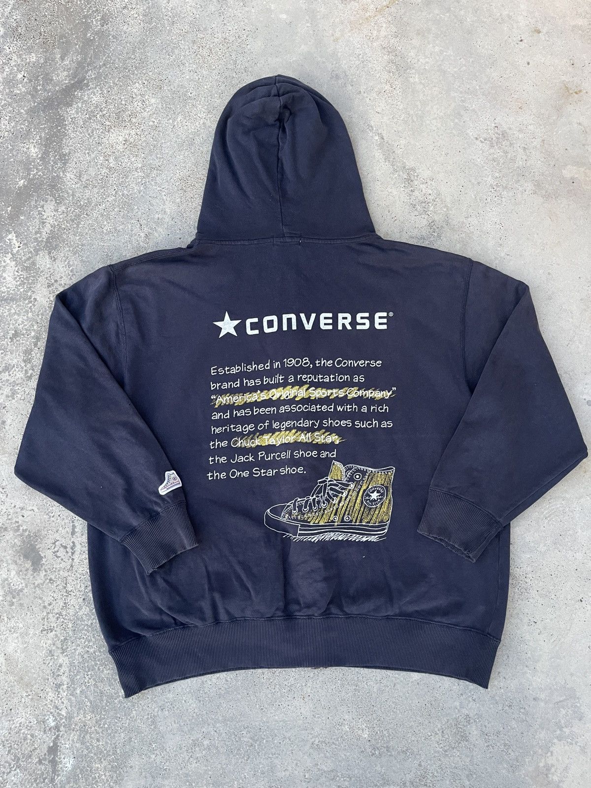 Converse × Vintage Vintage Converse Zip Up Hoodie Size US XXL / EU 58 / 5 - 3 Thumbnail
