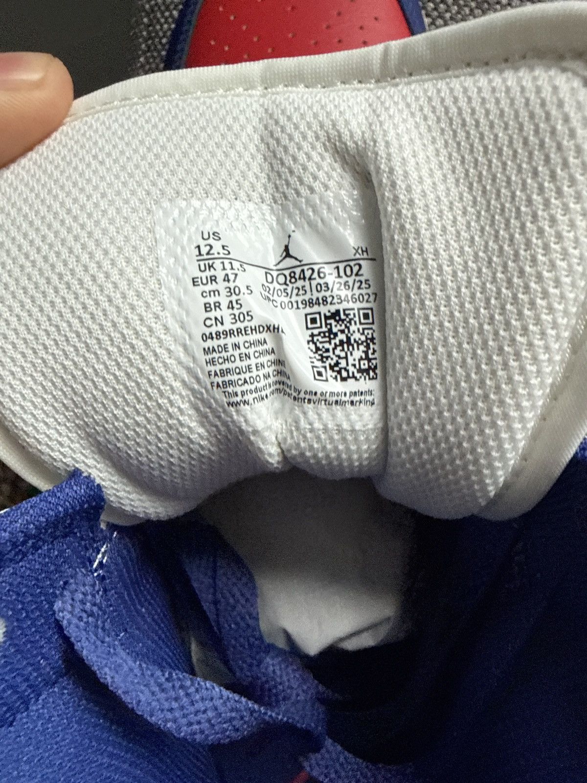 Jordan Brand Air Jordan 1 Mid WHITE/DEEP ROYAL BLUE Size US 12.5 / EU 45-46 - 9 Thumbnail