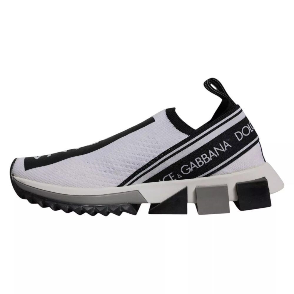 Dolce & Gabbana Dolce & Gabbana White Black Slip On Sorrento Sneakers Shoes Size US 7 / IT 37 - 7 Thumbnail