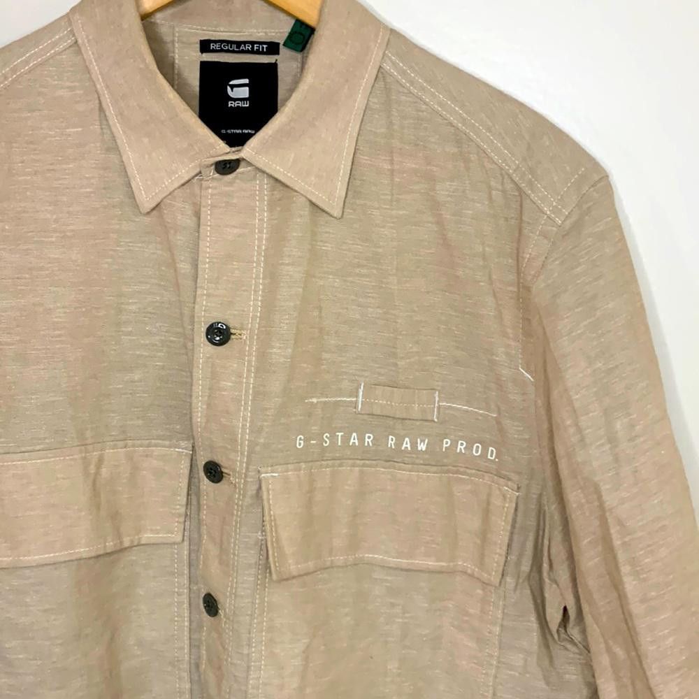 Designer G-Star RAW - Reg Fit Boxy Shirt- Large -77% Cotton 23% Linen Size US L / EU 52-54 / 3 - 1 Thumbnail