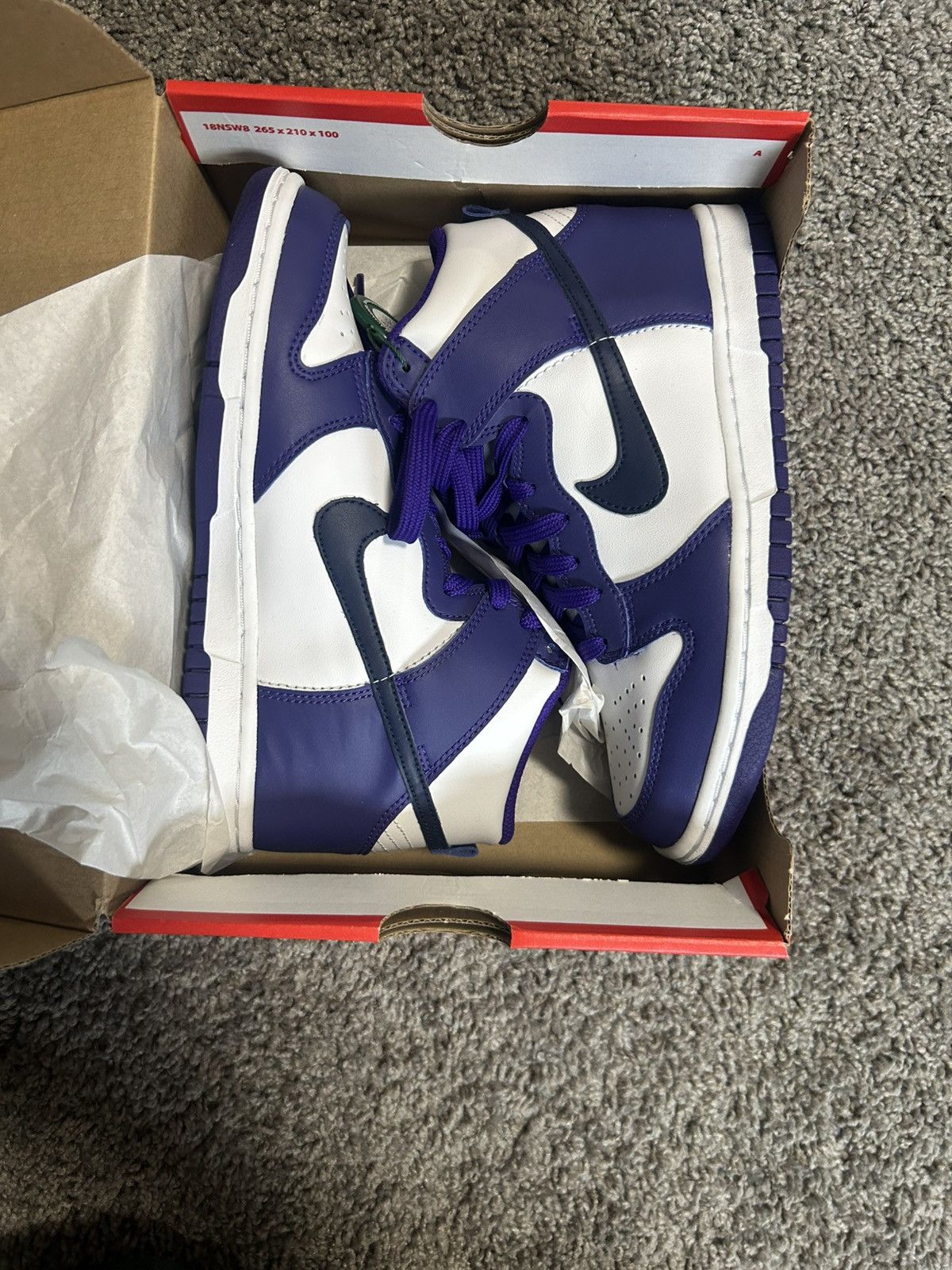 Nike Nike Dunk High Electro Purple Midnight Navy (GS) Size US 4.5 / IT 34.5 - 1 Thumbnail