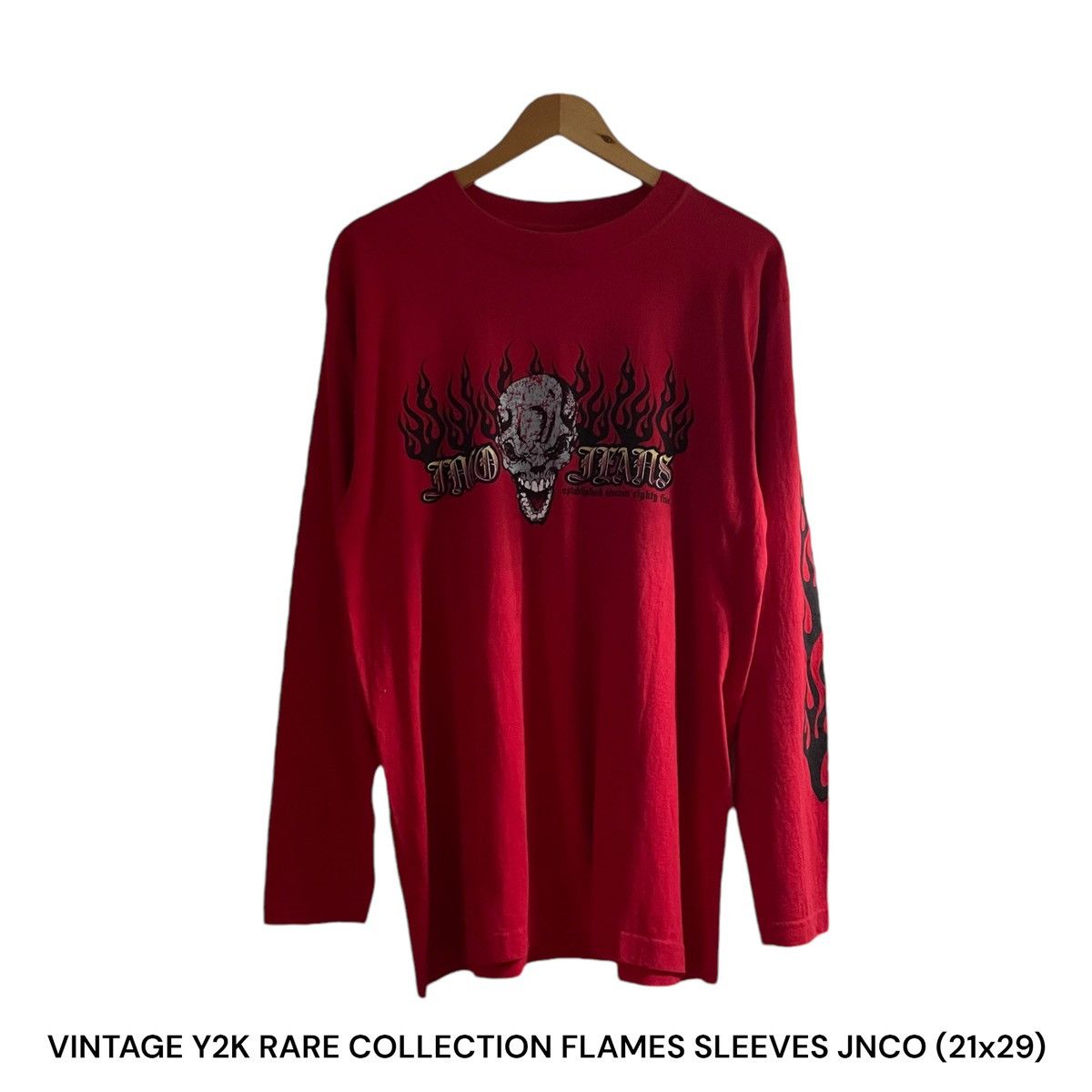 JNCO 💥 FOR SALE💥 Deadstock Y2k Jnco Jeans Flamehead Longsleeve Size US L / EU 52-54 / 3 - 1 Thumbnail