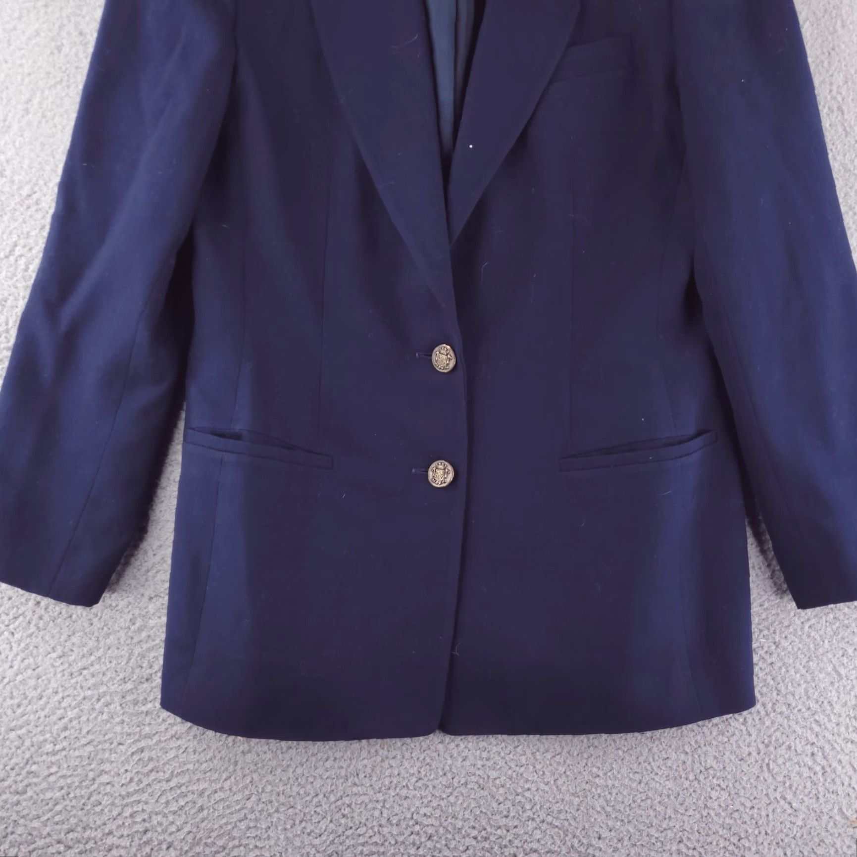 Talbots VINTAGE Talbots Coat Womens 8 Blue Made in USA Overcoat Worsted Wool Suit Long Top Jacket/Coat Length Long Sleeve Pant Suit USA 90s Womens Size M / US 6-8 / IT 42-44 - 2 Thumbnail