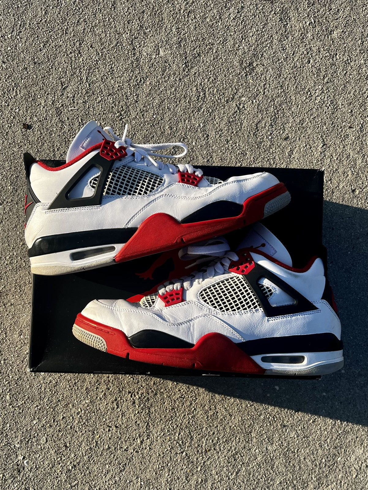 Pre-owned Jordan Nike 2020 Air Jordan 4 Retro “fire Red” Shoes In White