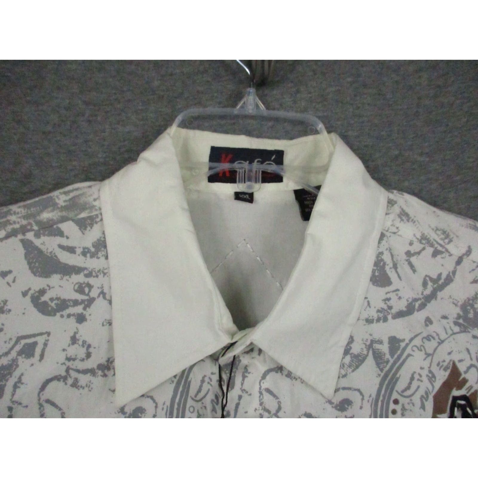 Vintage Kafe Collection Dress Shirt XXL Men Cotton Stretch Fashion Cross Design NWT Size 48R - 6 Thumbnail