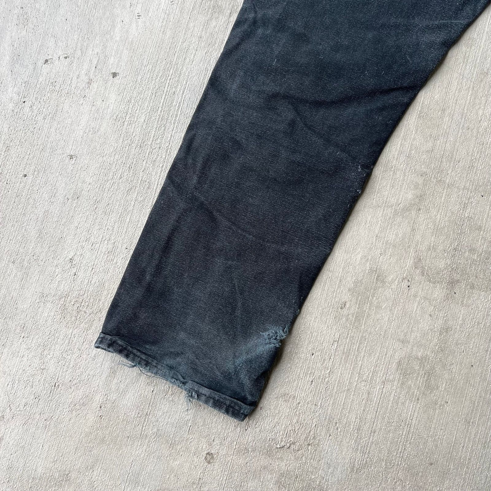 Carhartt × Vintage Carhartt faded black THRASHED double knee work wear pants Size US 28 / EU 44 - 9 Thumbnail