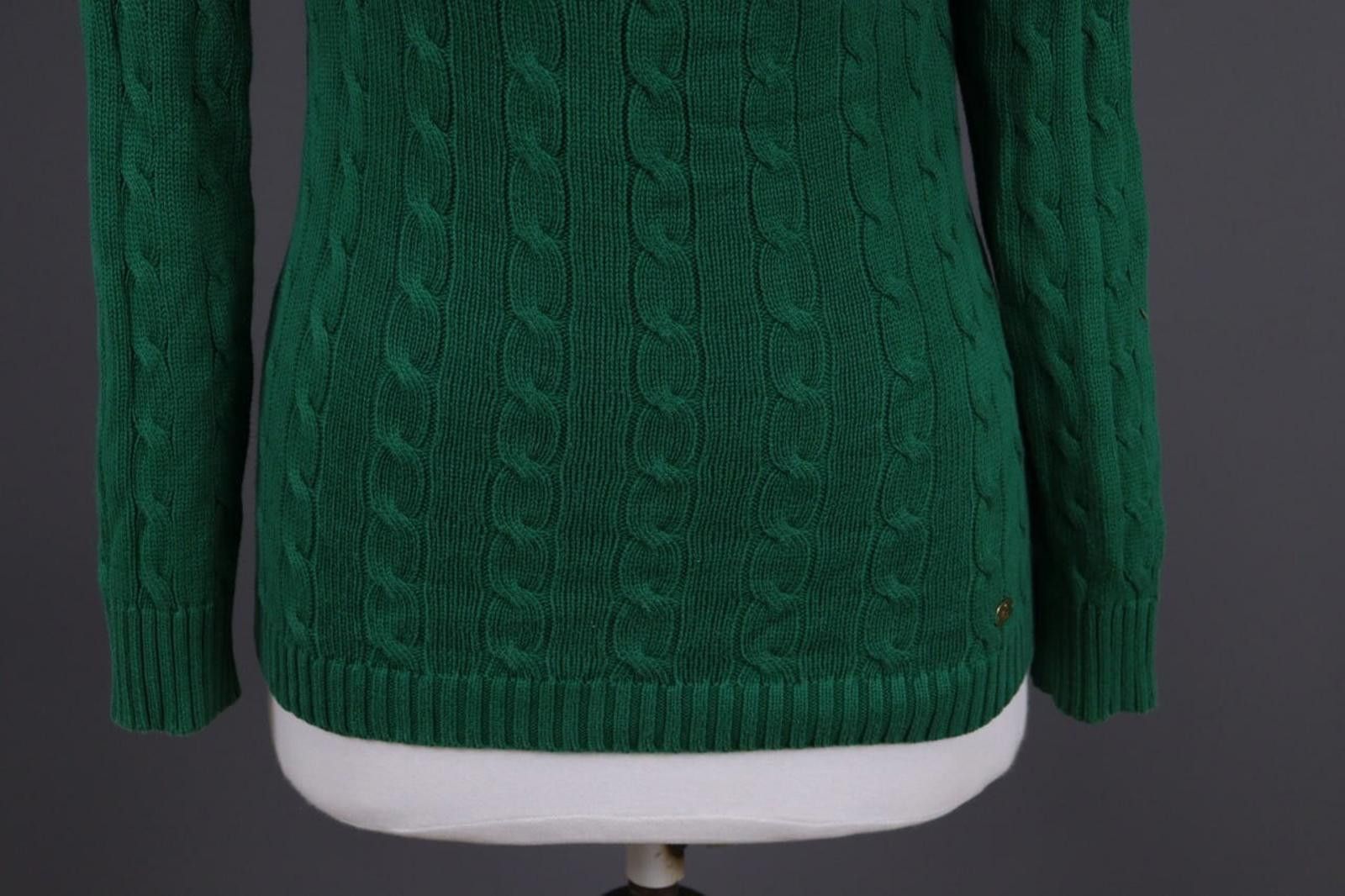 Lauren Ralph Lauren Green Rare Cable Knit Sweater Size XS