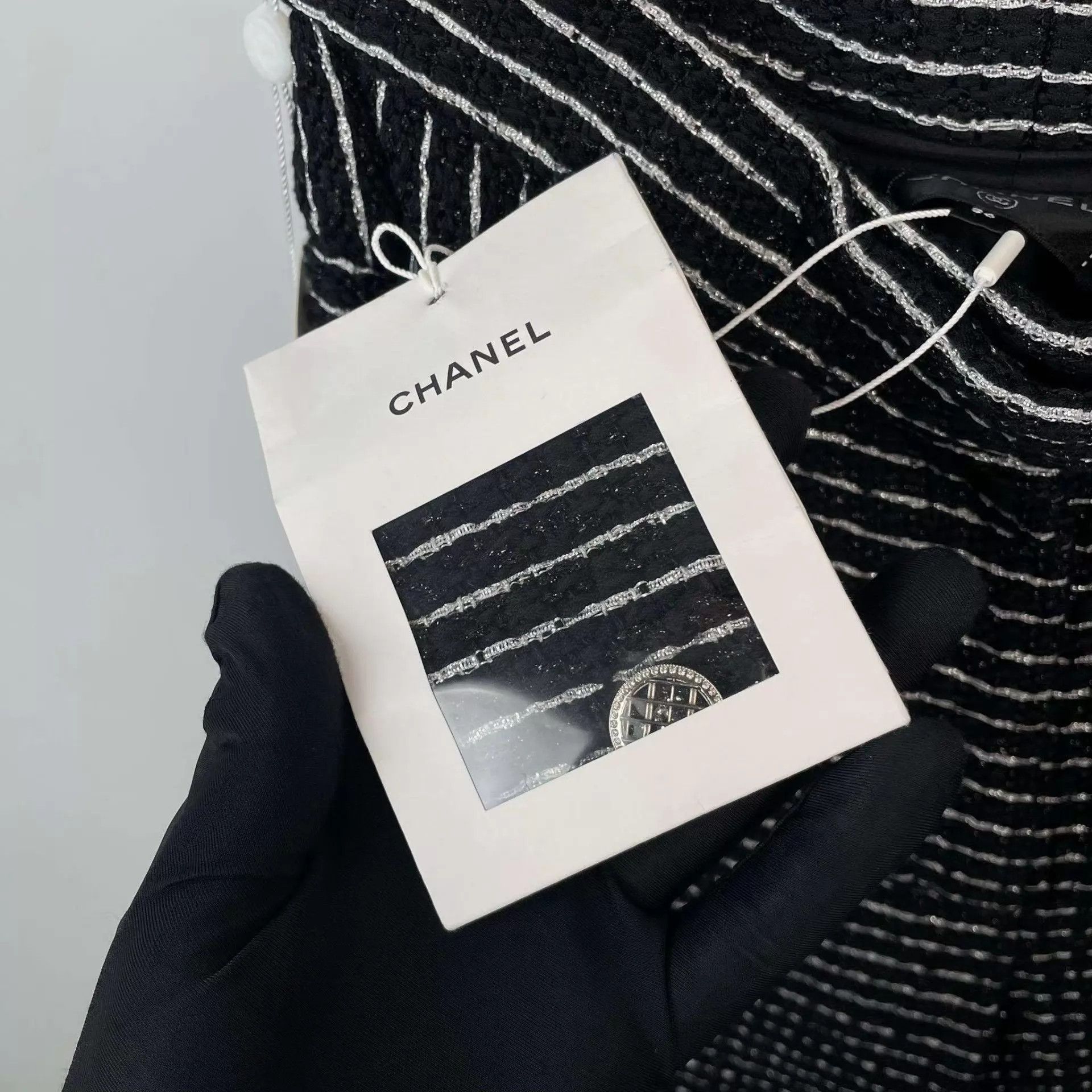 Chanel Chanel 23P Wool Colorblocked Pants Black Silver New Extra 36 Size 26" / US 2 / IT 38 - 3 Thumbnail
