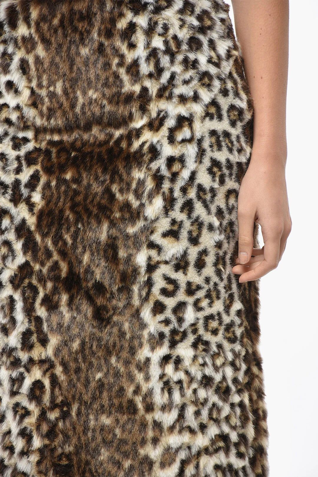 Alexander McQueen og1mm0426 A-Line Eco-Fur Skirt in Brown Size 27" / US 4 / IT 40 - 3 Thumbnail