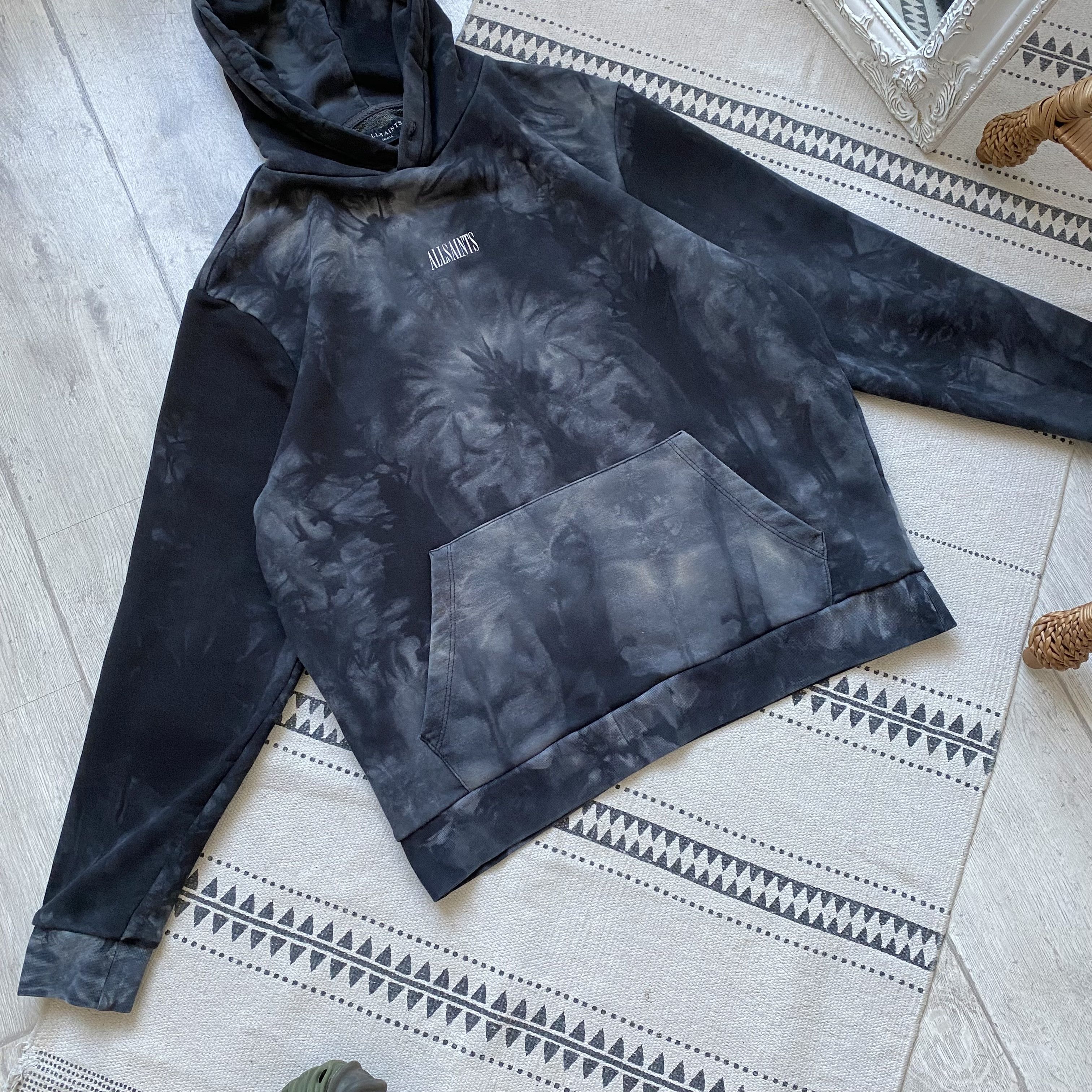 Allsaints 🕸️ Allsaint Center Logo Boxy Hoodie Tie dye Size US S / EU 44-46 / 1 - 7 Thumbnail
