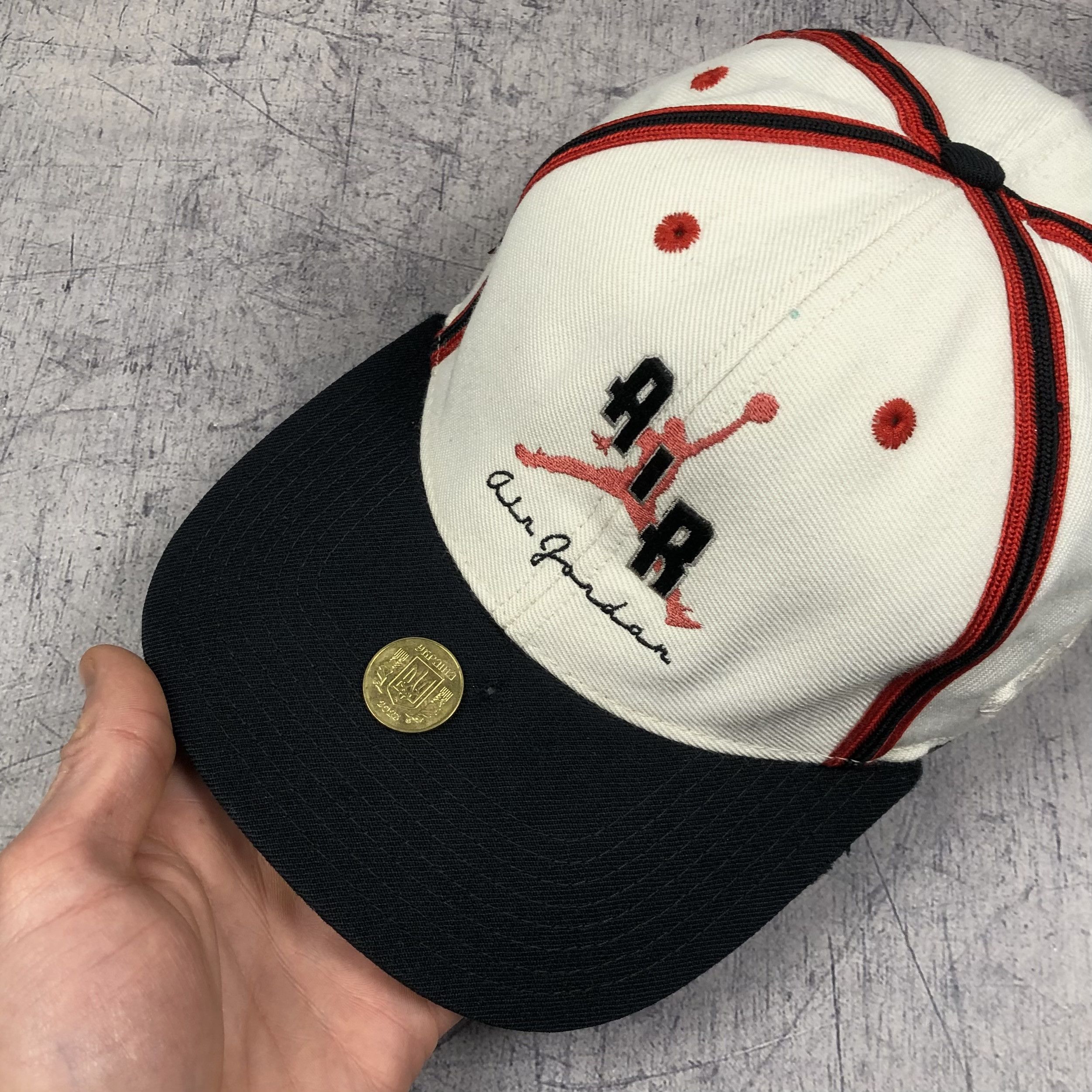 Jordan Brand Rare 90s Air Jordan Nike Striped Vintage Cap Size ONE SIZE - 6 Thumbnail