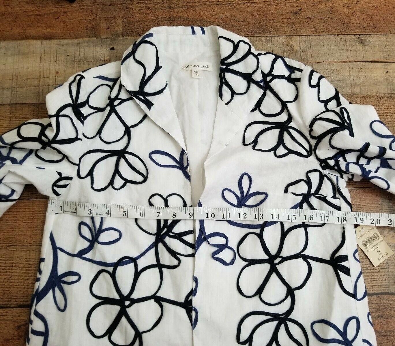 Coldwater Creek Coldwater Creek Jacket 6p Embroidered White Blazer petite Size M / US 6-8 / IT 42-44 - 7 Thumbnail