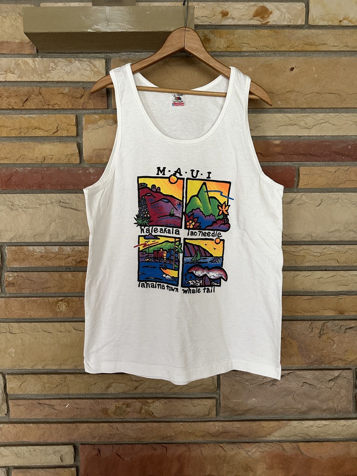 Vintage Vintage 90s Maui Hawaii Art Graphic Tank Top Size US L / EU 52-54 / 3 - 1 Thumbnail
