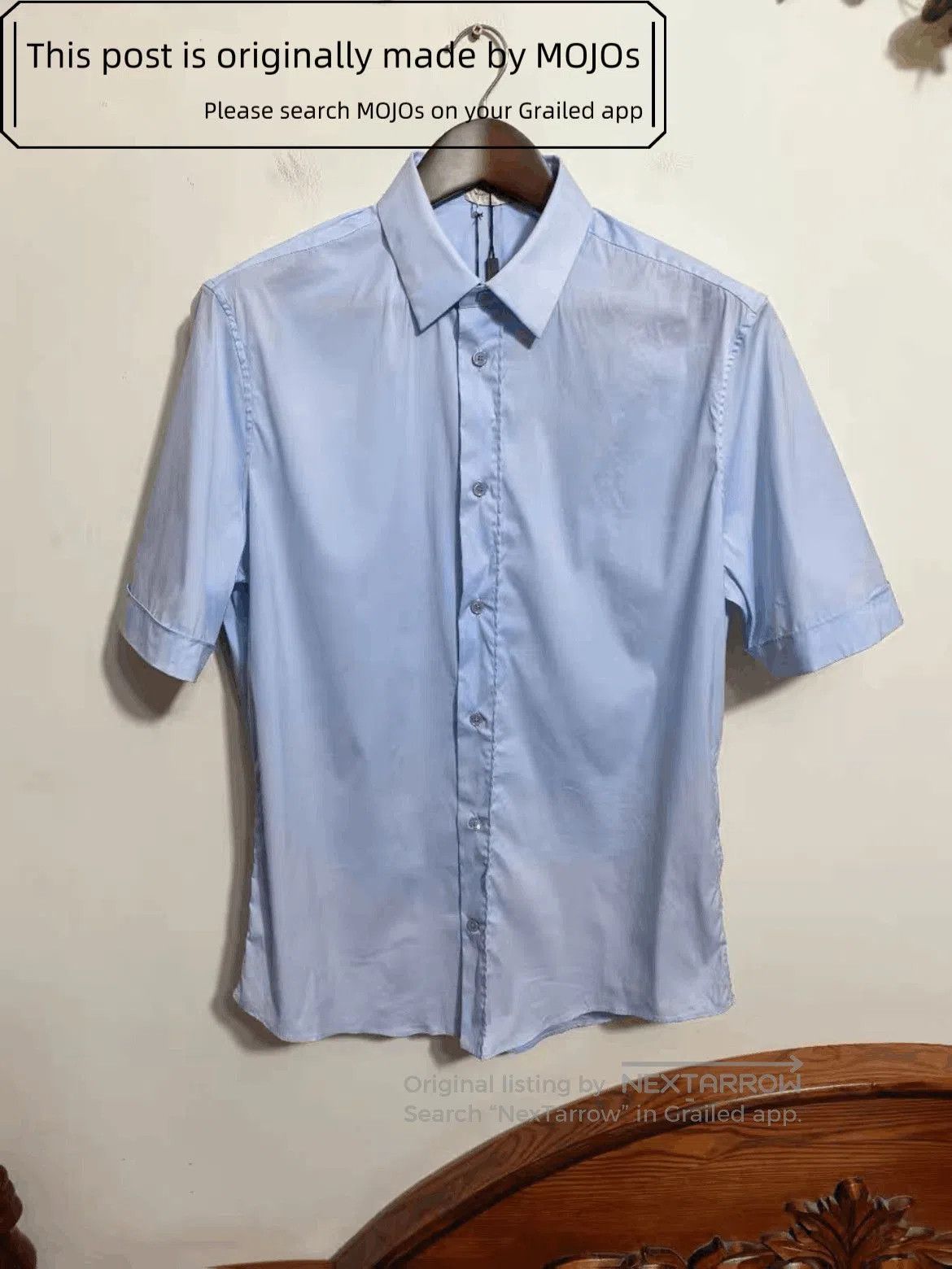 Balenciaga Sz 41 Balenciaga Blue S/S Classic Shirt mojos19381018. Size US L / EU 52-54 / 3 - 1 Thumbnail