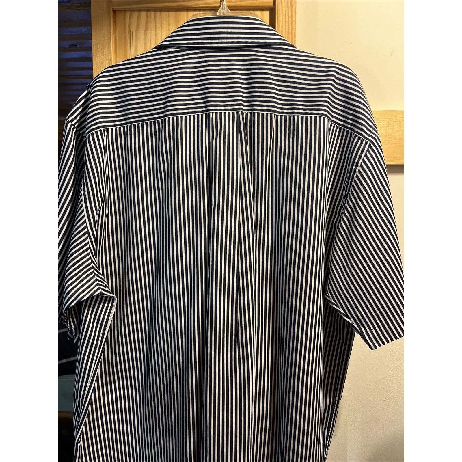 Daniel Cremieux Daniel Cremieux Men's L Blue Stripe SS Egyptian Cotton Shirt Size US L / EU 52-54 / 3 - 8 Thumbnail