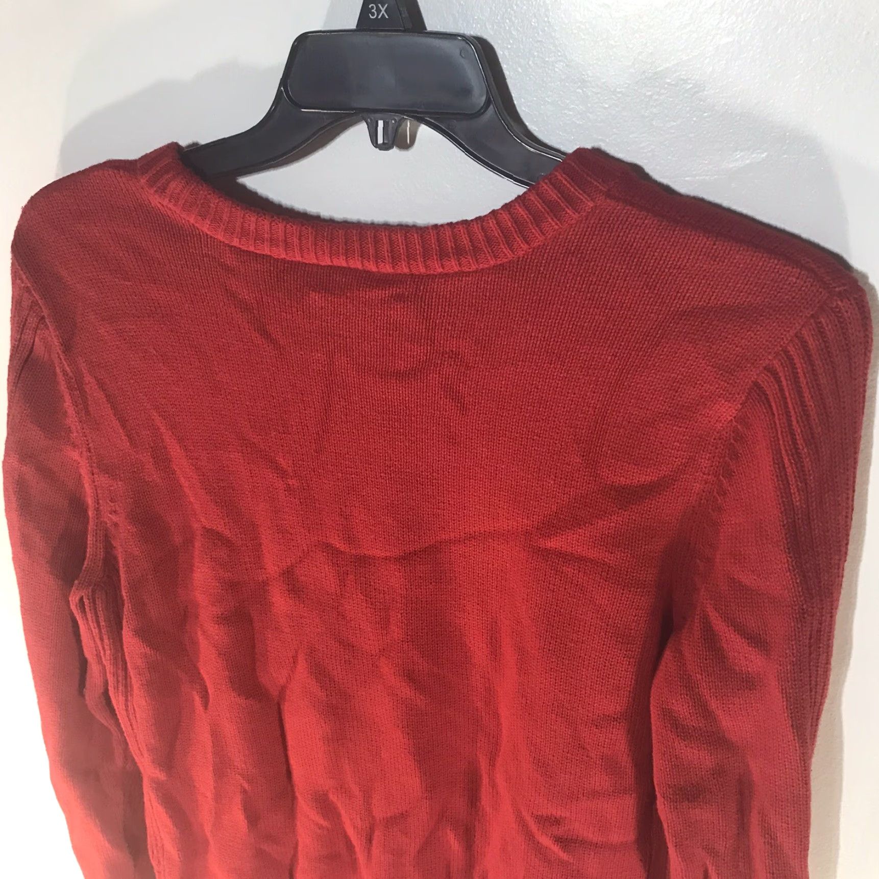 CO Ralph Lauren Red Tight Knit Sweater Womens Size XL Crew Neck Long Sleeve Classic Size XL / US 12-14 / IT 48-50 - 4 Thumbnail