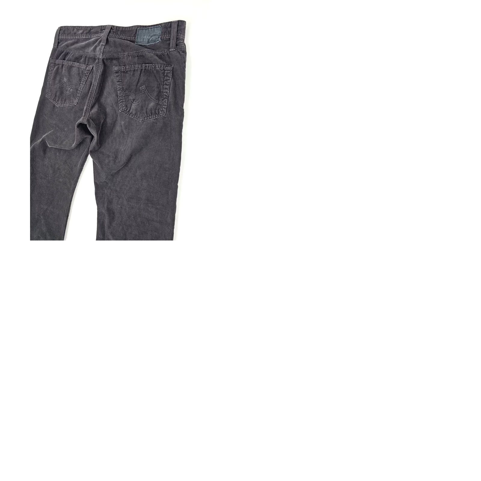 Vintage AG Adriano Goldschmied Protegé Corduroy Pants Men 32 x 29.5 Gray Pima Cotton Corduroy Chino Straight 5-Pocket AG The Protégé Mens Size US 32 / EU 48 - 9 Thumbnail