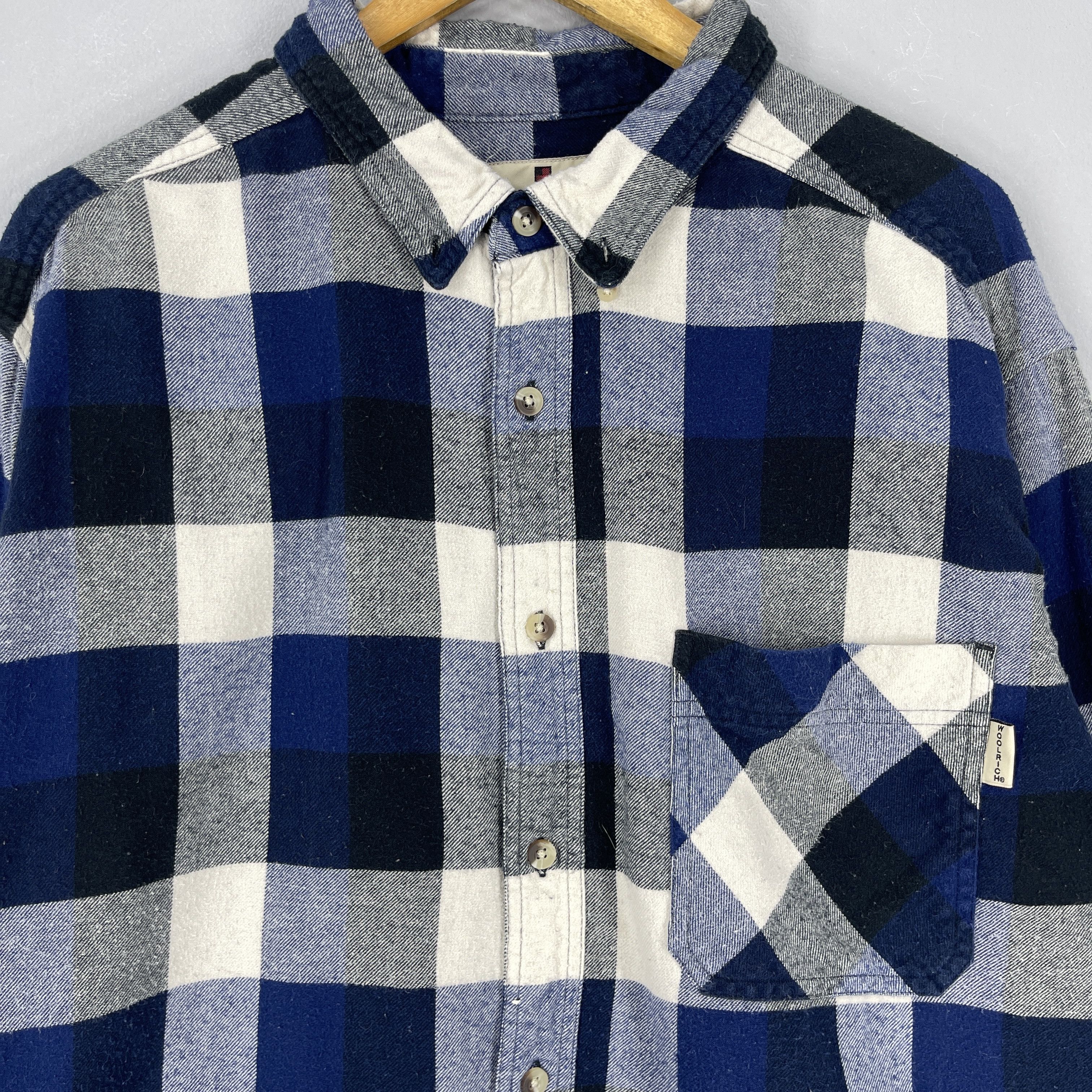 Woolrich Woolen Mills Vintage Y2K WOOLRICH Checkered Blue/Black Flannel Shirt Size US XXL / EU 58 / 5 - 2 Thumbnail