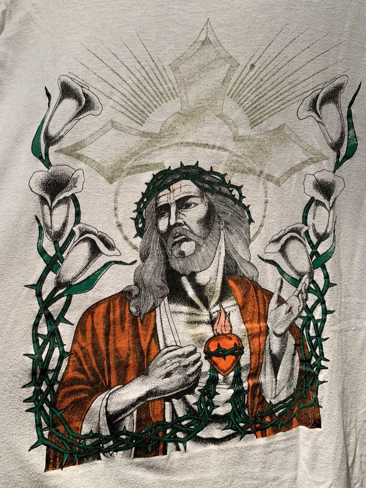 Vintage *RARE* Vintage Jesus Christ True Love Single Stitch T-Shirt Size US XL / EU 56 / 4 - 3 Thumbnail