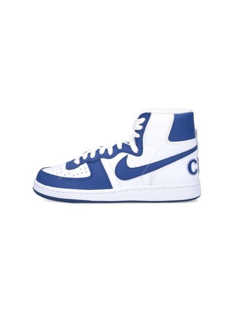 Comme des Garcons Homme × Nike o1mle1024 High-Top Sneakers in White & Navy Blue Size US 7 / EU 40 - 2 Thumbnail