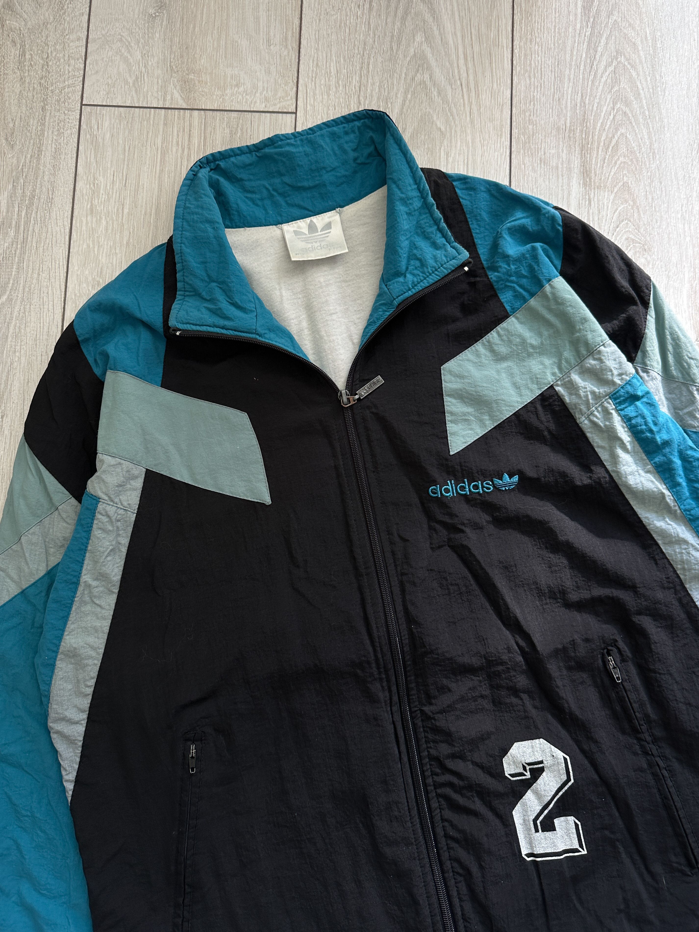 Adidas Vintage Adidas Light Nylon Track Jacket Size US L / EU 52-54 / 3 - 3 Thumbnail