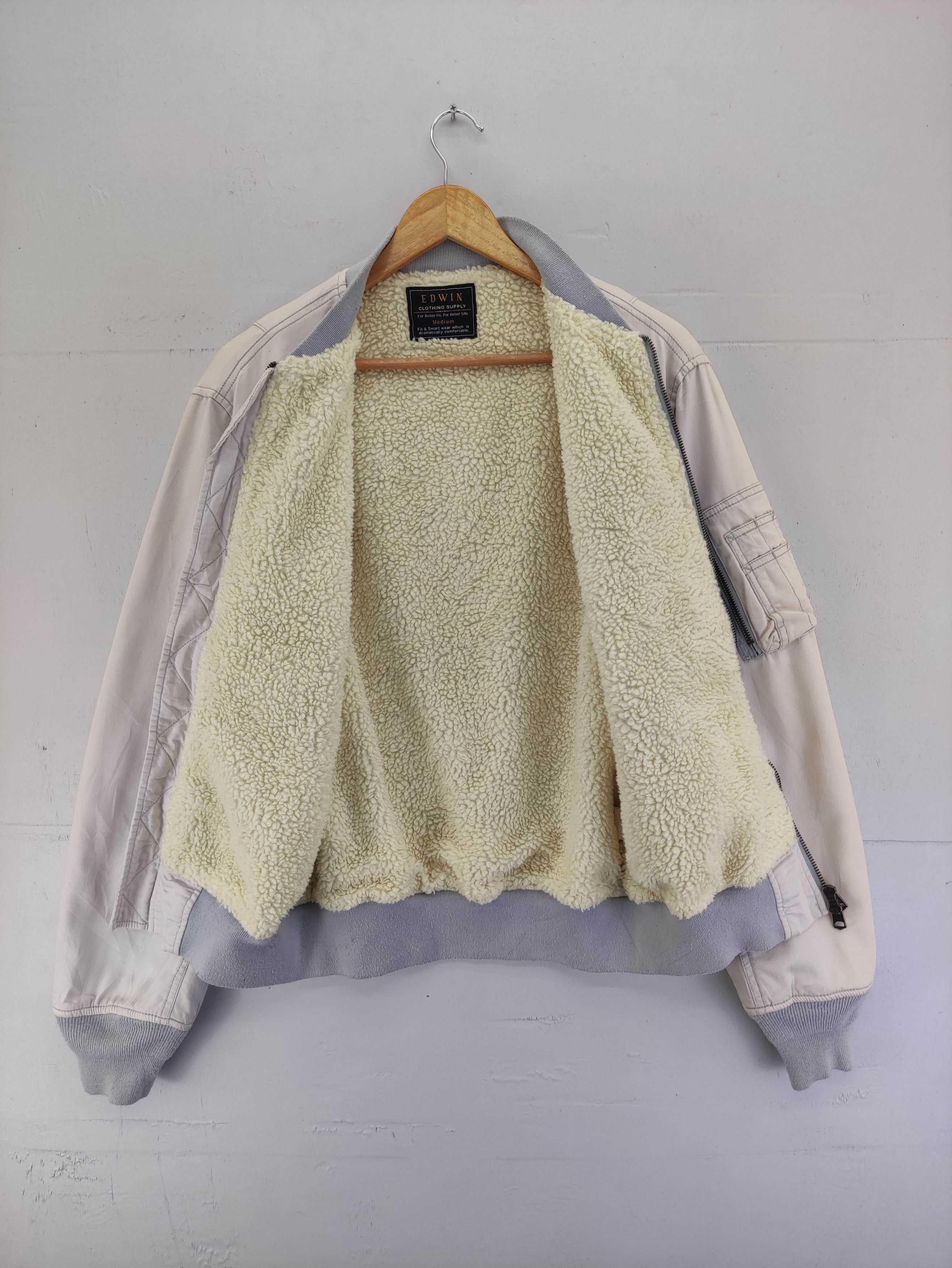 Edwin Vintage Edwin Bomber Jacket Lined Sherpa Zipper Size US M / EU 48-50 / 2 - 7 Thumbnail