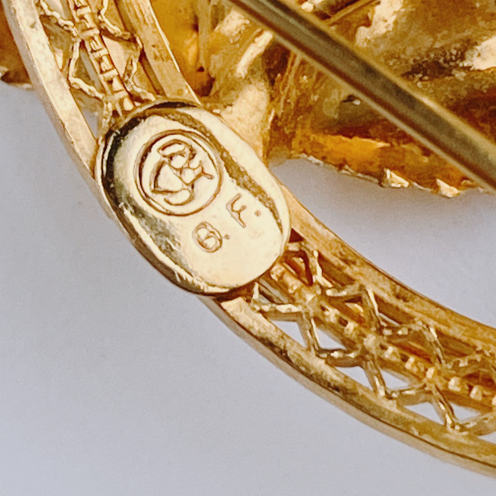 Vintage VTG Mid Century Gold Filled Rose Brooch Floral Filigree Size ONE SIZE - 9 Thumbnail