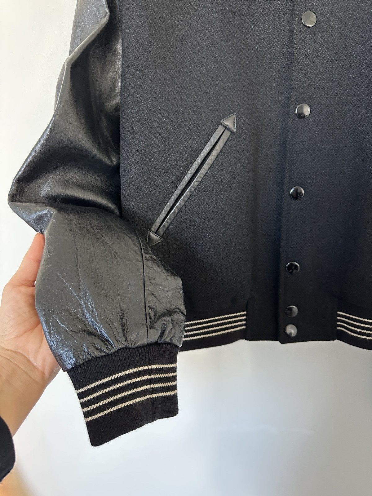 Celine Celine teddy varsity jacket black leather Hedi Slimane Size US M / EU 48-50 / 2 - 4 Thumbnail