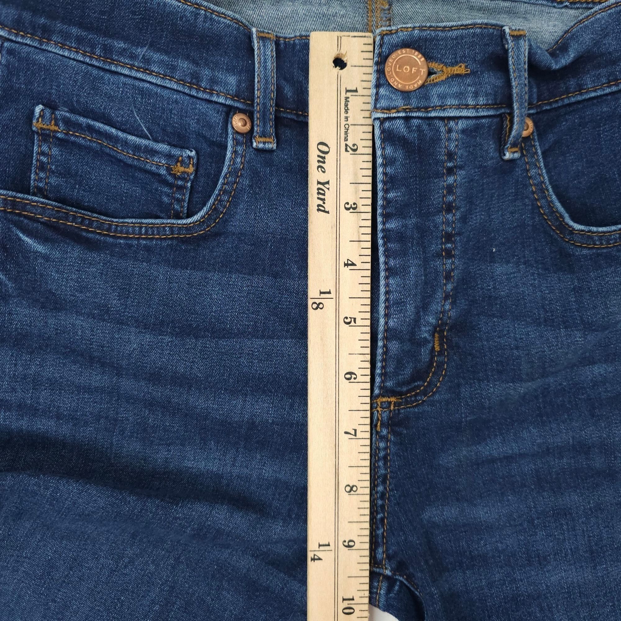 Loft Loft Modern Skinny Crop Jeans Womens Size 28/6 Mid Rise Dark Size 29" - 4 Thumbnail