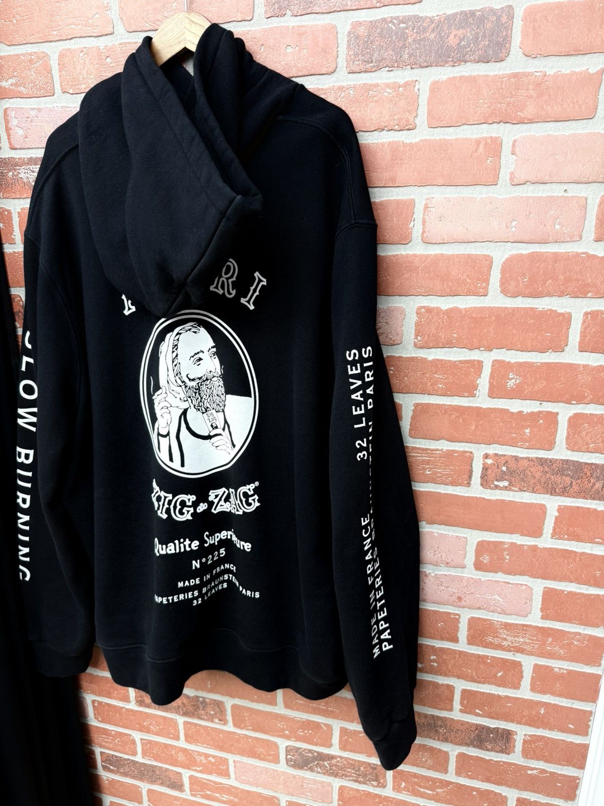 Amiri AUTHENTIC AMIRI x Zig Zag Cotton Black Hoodie Men XXX Large Size US XXL / EU 58 / 5 - 3 Thumbnail