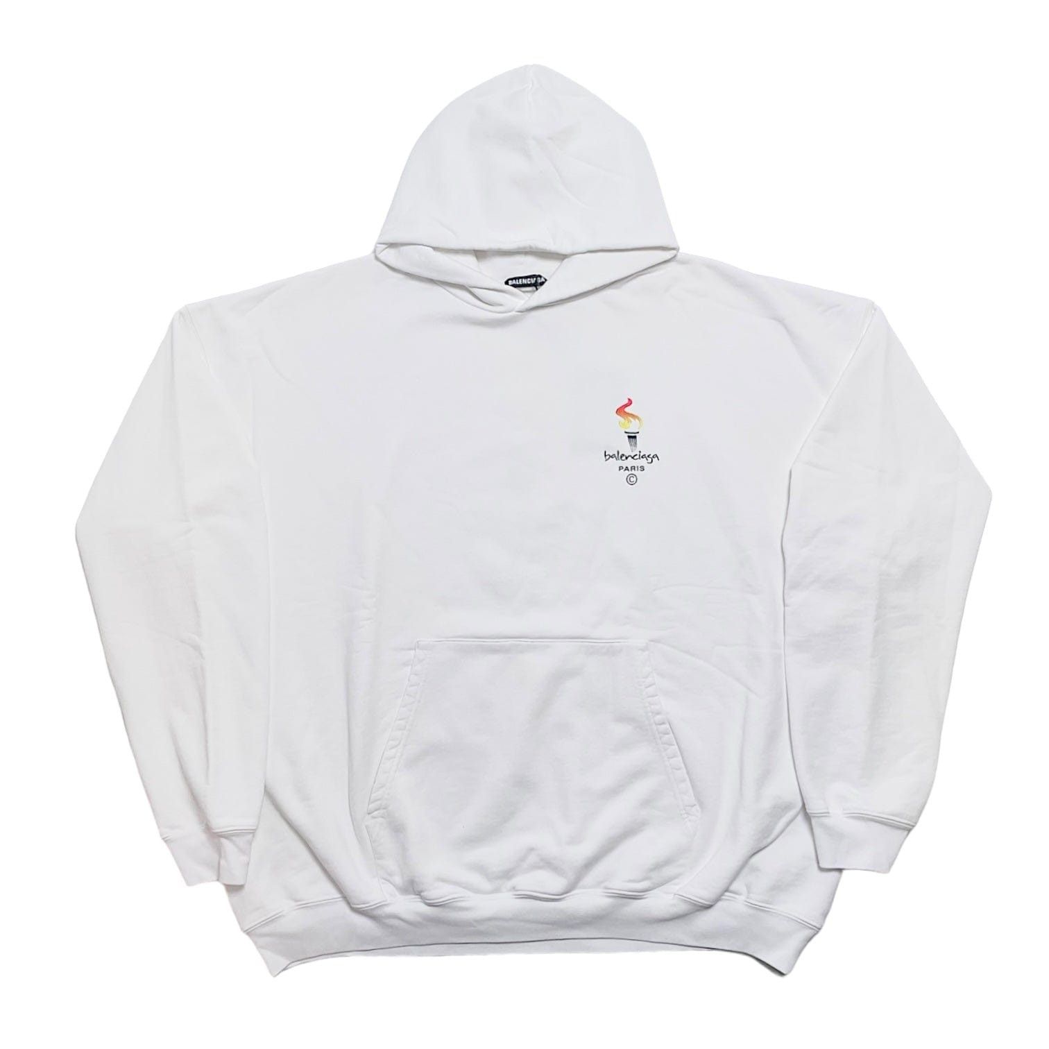Balenciaga Paris Olympics Embroidery Oversized Hooded Sweatshirt White Size US XS / EU 42 / 0 - 1 Thumbnail