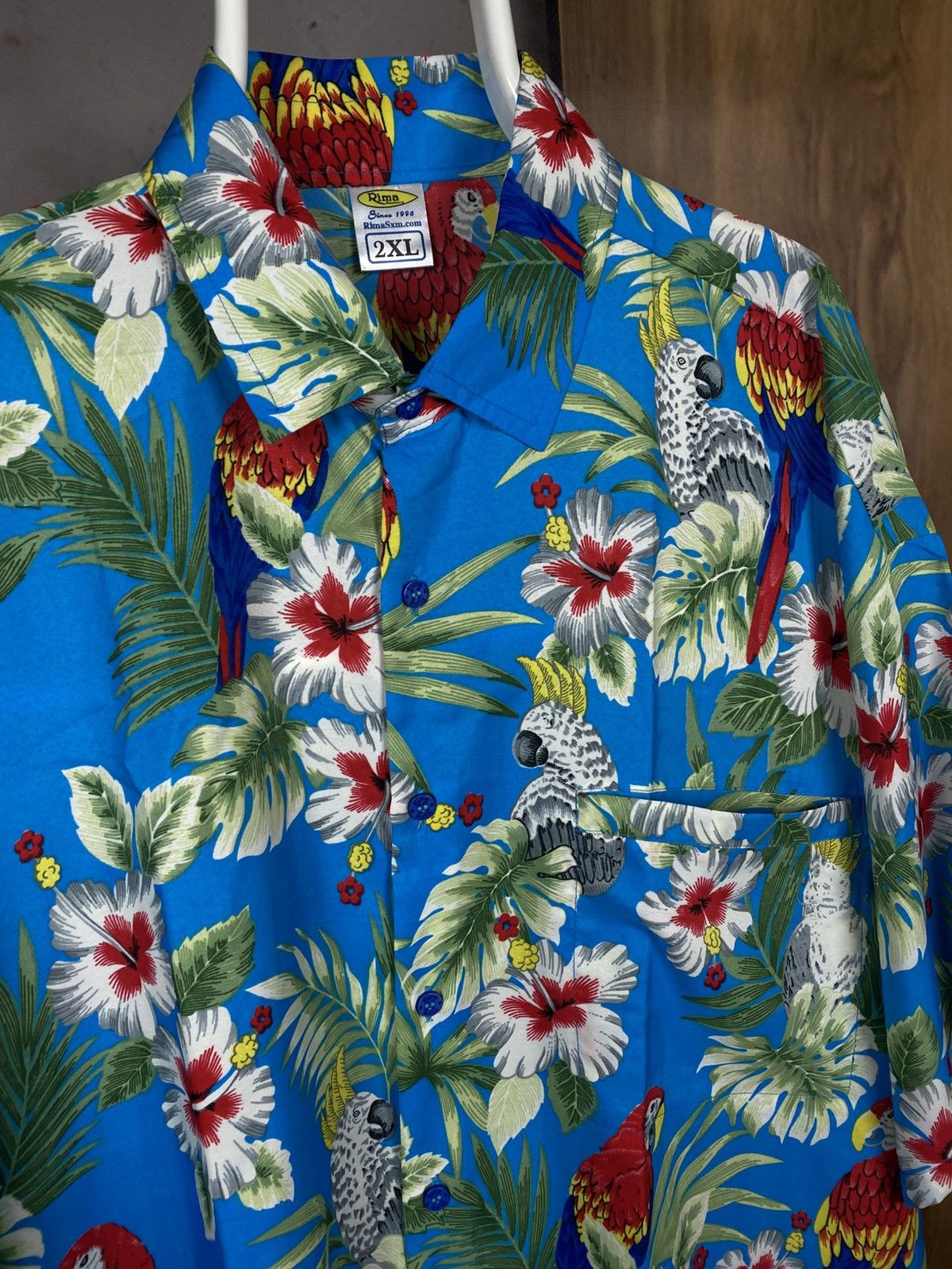 Vintage 🌊Vintage 90s Shirt Short Sleeve Parrot Hawaiian Overprint🌊 Size US XL / EU 56 / 4 - 2 Thumbnail
