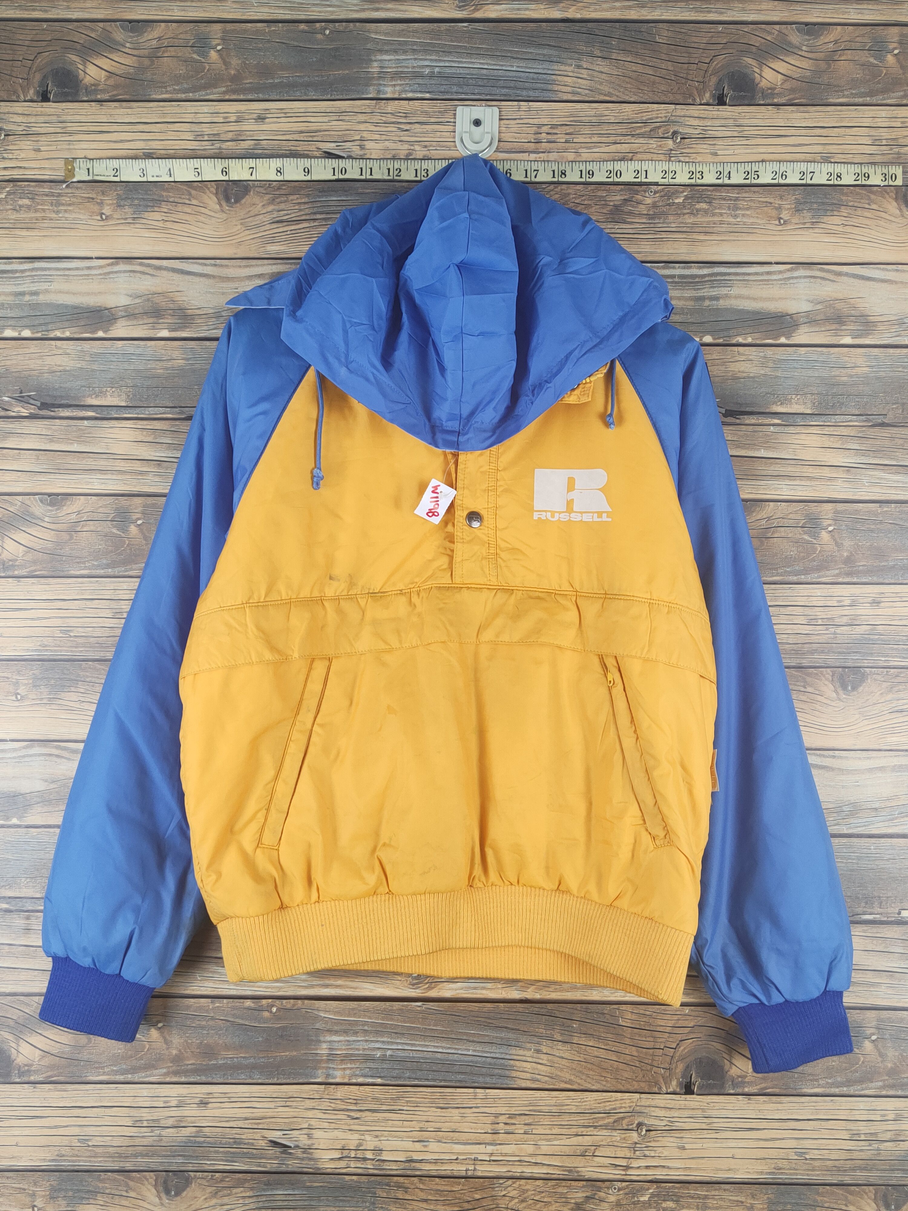Mizuno Russell Athletic-Mizuno Yellow Blue Hoodie Sweaters #W1198 Size US M / EU 48-50 / 2 - 1 Thumbnail