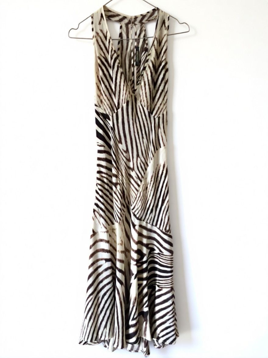 Just Cavalli Roberto Cavalli Zebra Print Silk Maxi Dress, 1990s Size M / US 6-8 / IT 42-44 - 1 Thumbnail