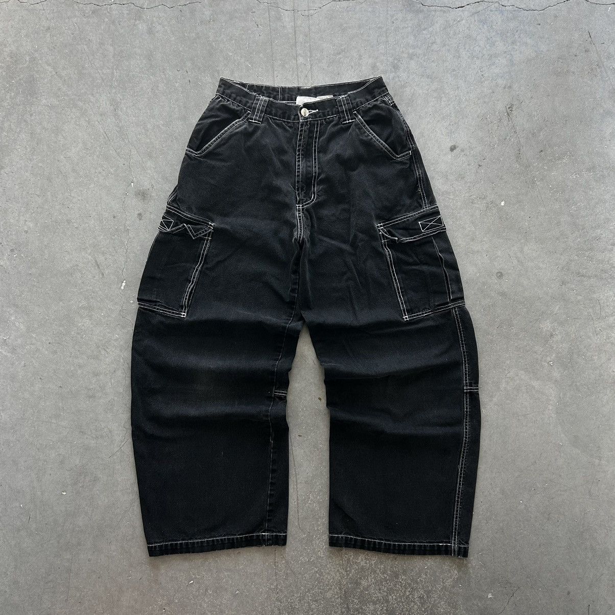 CRAZY VINTAGE 90S BAGGY WIDE LEG SKATER CARGO PANTS RARE