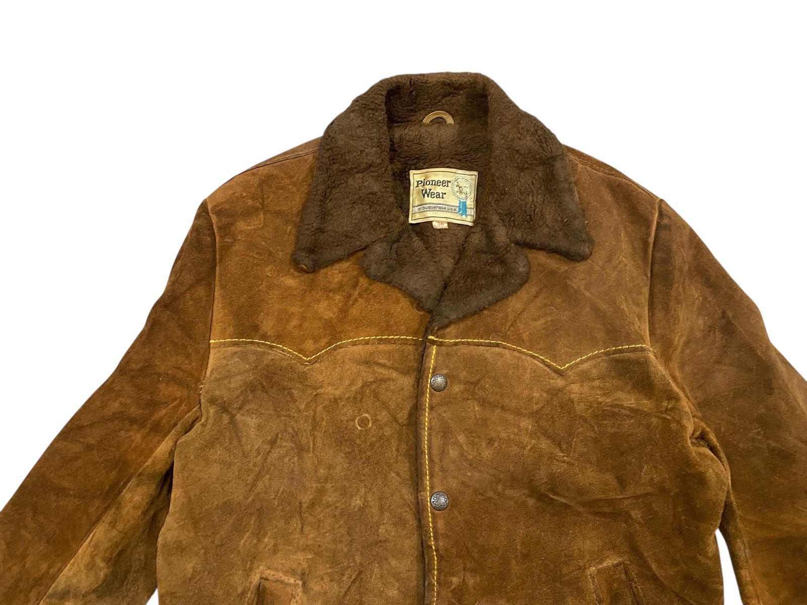 Vintage Vintage Pioneer Wear Suede Sherpa Jacket Western Rancher USA Size US M / EU 48-50 / 2 - 6 Thumbnail
