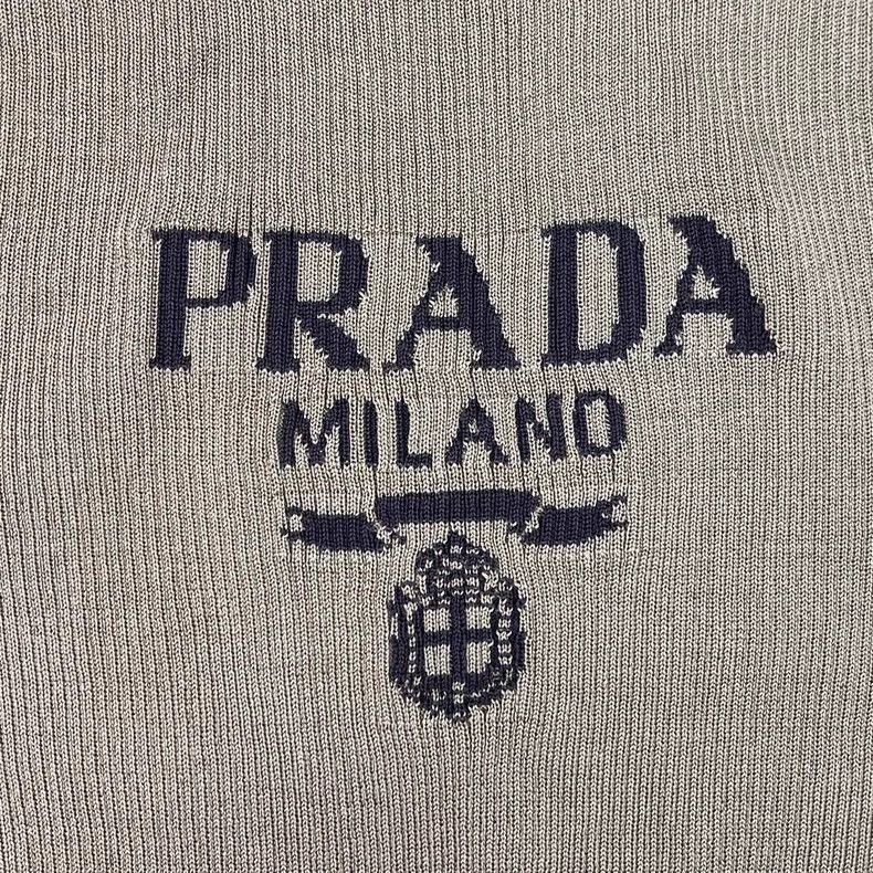 Prada Prada Size 36 Khaki letter logo elastic knitwear 2502-Next Size US XS / EU 42 / 0 - 9 Thumbnail