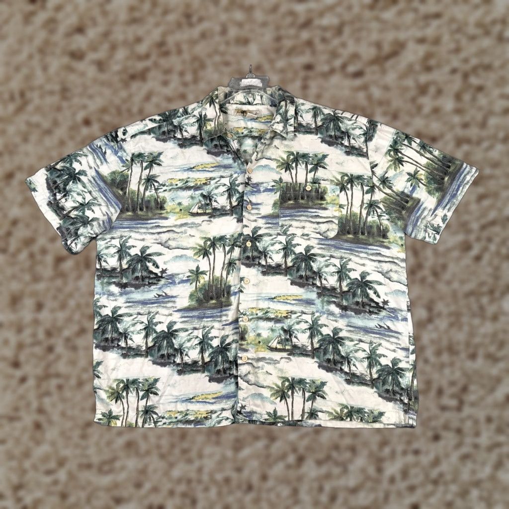Vintage VINTAGE Joe Marlin Shirt Mens 3XL Green Palm Island Beach Print Cotton Blend Hawaii Size US XXL / EU 58 / 5 - 1 Thumbnail