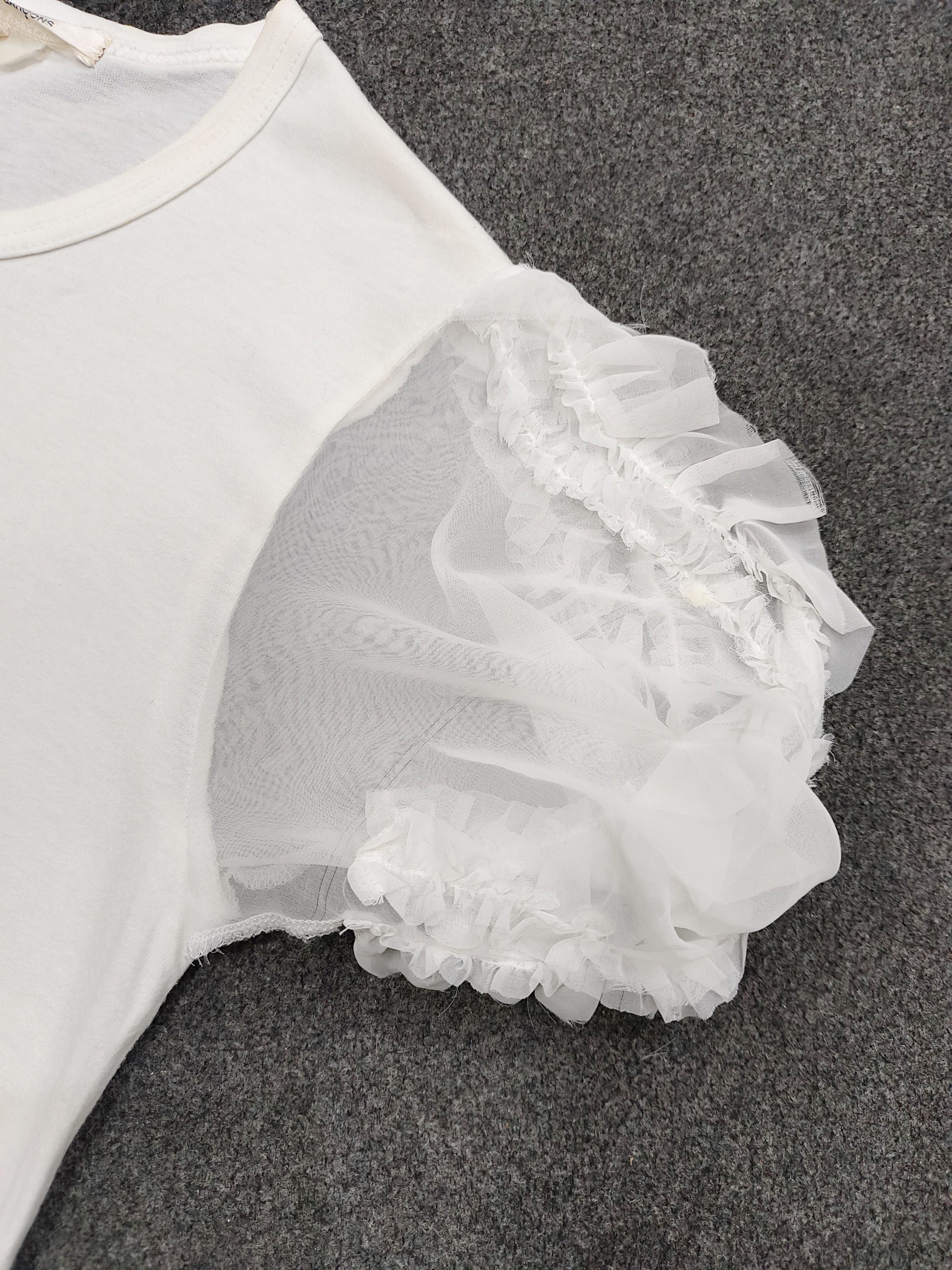 Comme des Garcons AD12 CDG- Balletcore Romantic Gothic Ruffle Sleeve Sheer Top Size S / US 4 / IT 40 - 7 Thumbnail