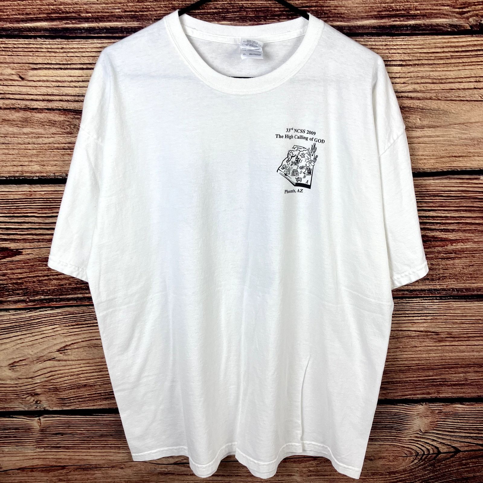 Gildan × Vintage 2009 Christian Singles "The High Calling Of God" T-shirt Size US XL / EU 56 / 4 - 4 Thumbnail