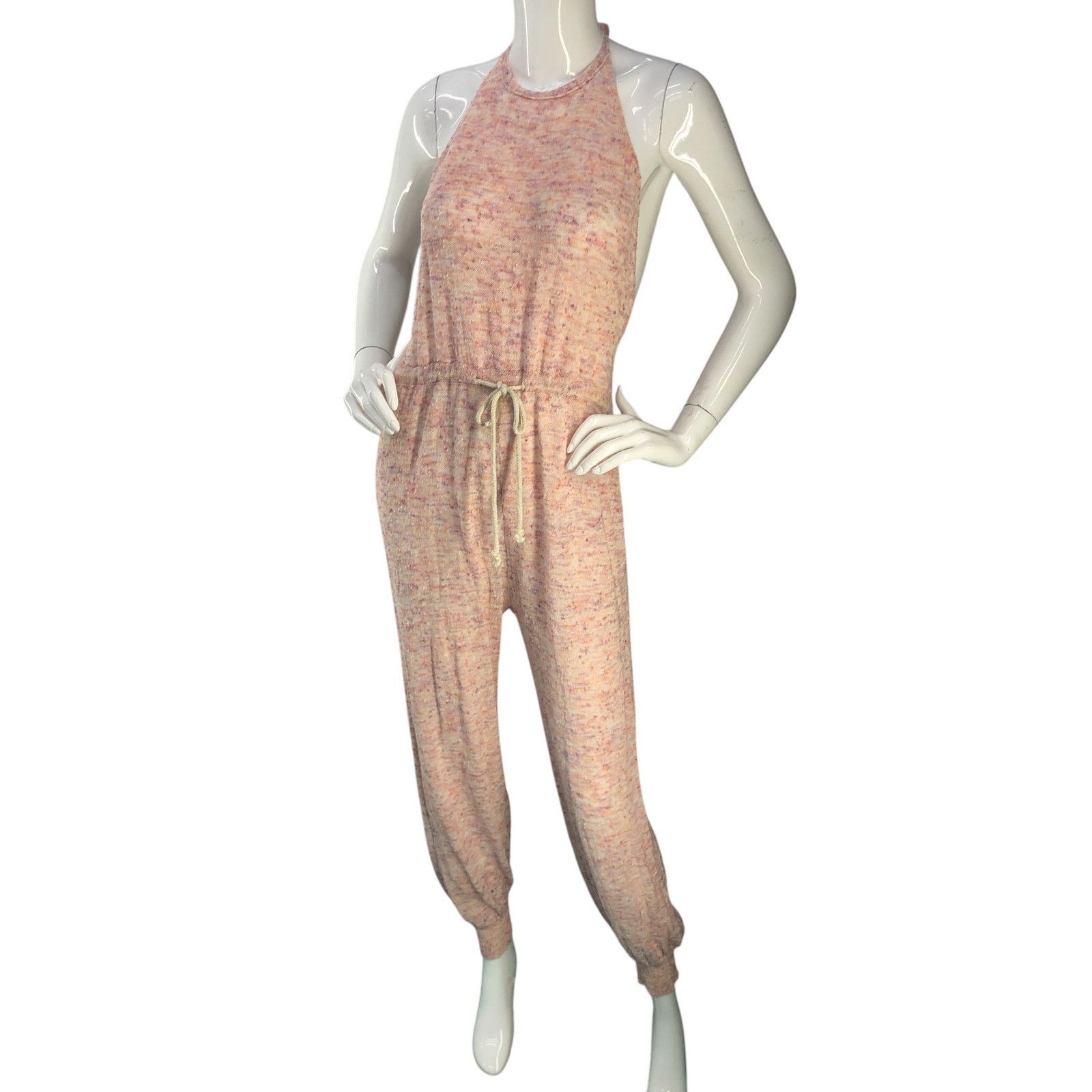 Free People Free People Size S Jumpsuit Jogger Backless Halter Flecked Size 34" / US 12 / IT 48 - 1 Thumbnail