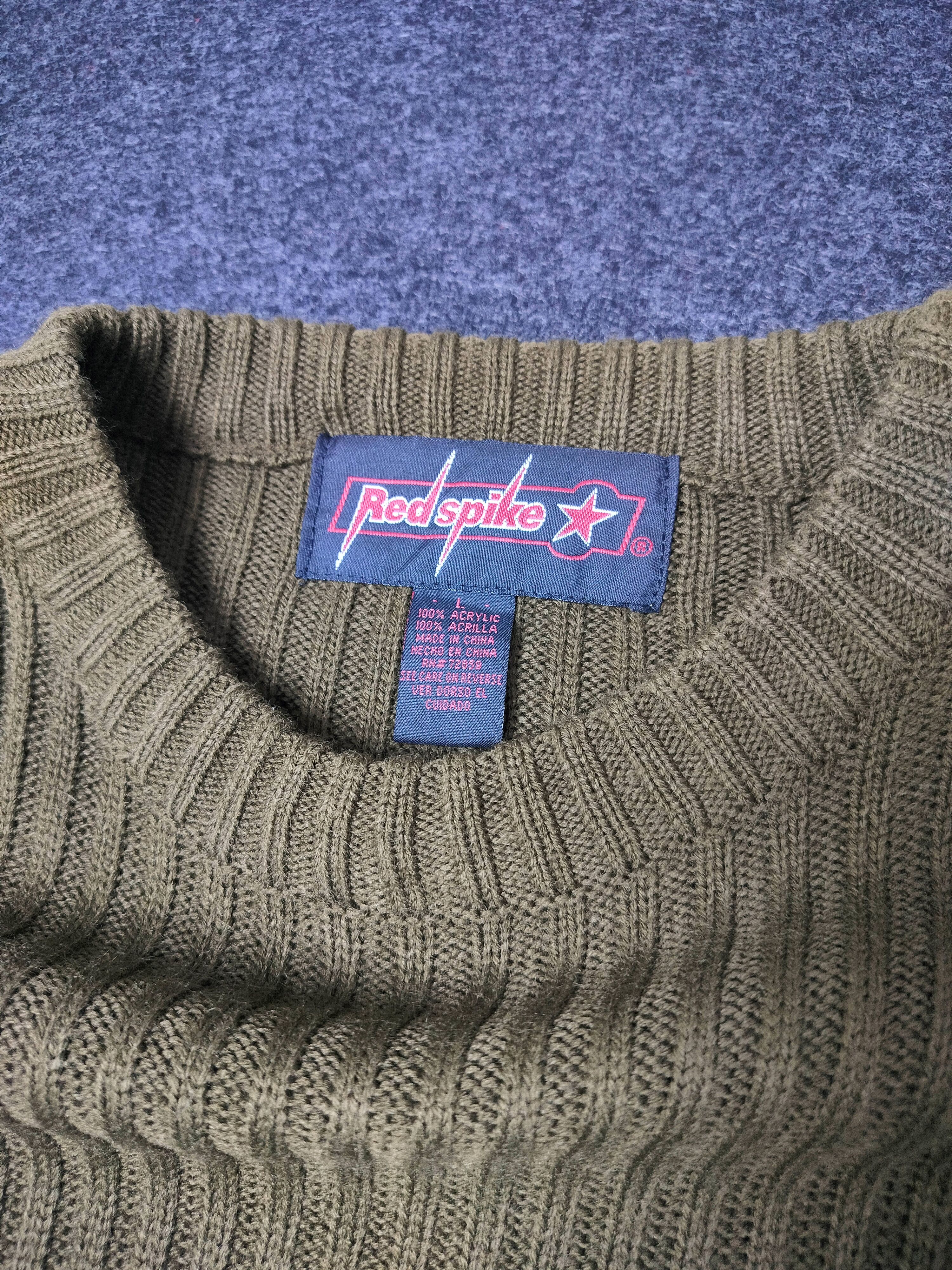 Vintage Vintage 90's Red Spike Knitted Sweater Size US L / EU 52-54 / 3 - 8 Thumbnail