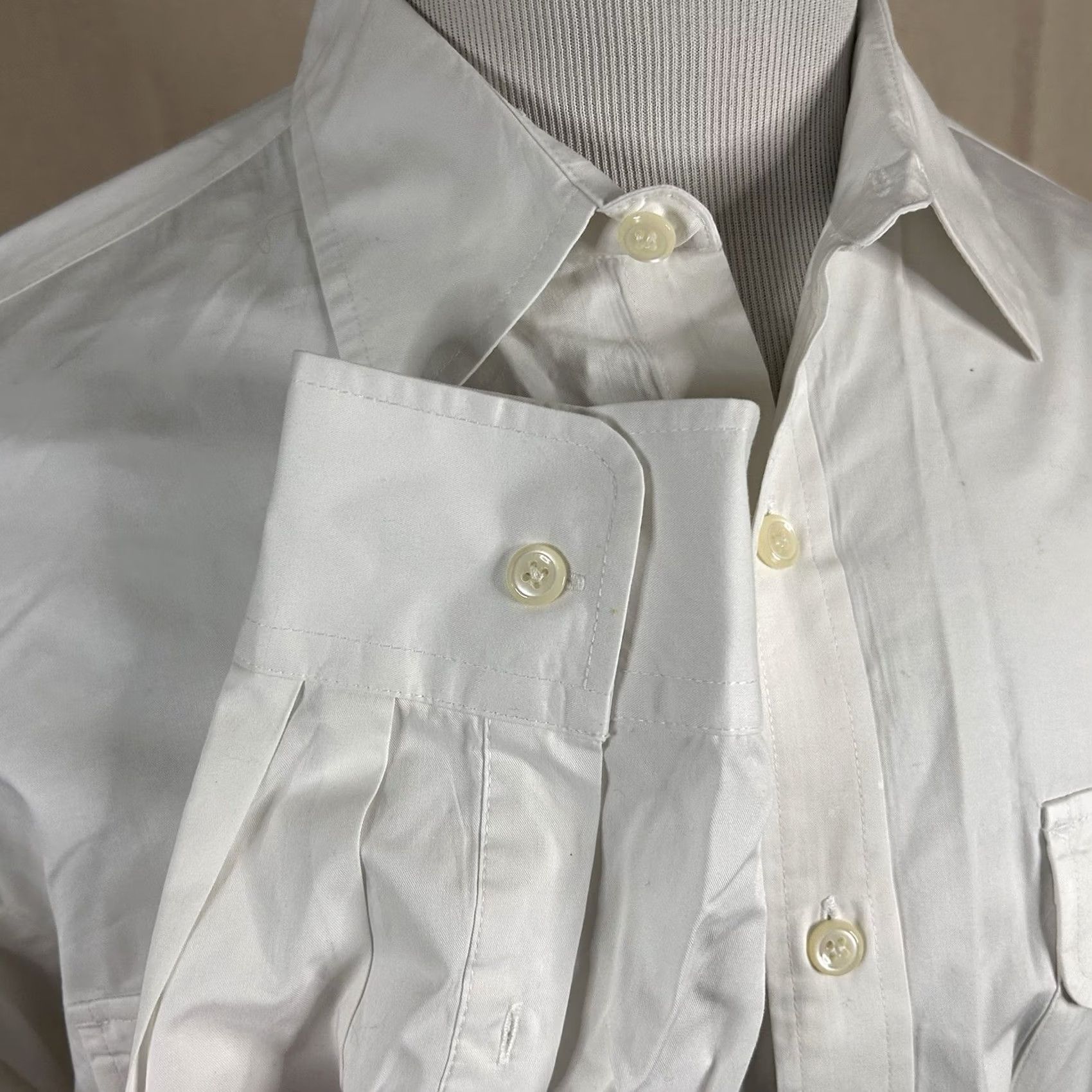 J.Crew J.CREW Shirt Large Vintage White 100% Cotton Button Front Casual Long Sleeve Collared Spread Collar Mens Regular Size US L / EU 52-54 / 3 - 4 Thumbnail